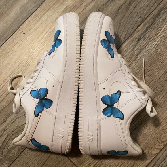 Nike | Shoes | Customer Butterfly Air Force Ones In White | Poshmark